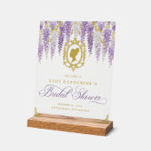 フローラヴィンテージブライダルシャワーへようこそ アクリルサイン (傾斜)