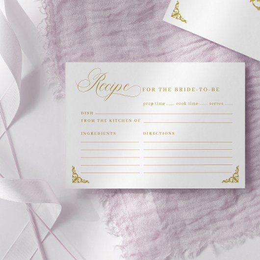 フローラヴィンテージブライダルシャワーレシピカード エンクロージャーカード