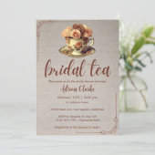 フローラヴィンテージブライダル茶パーティーブライダルシャワー 招待状 (スタンド正面)