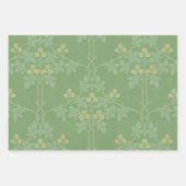 フローラヴィンテージブラックベリーの花モリスパターン ラッピングペーパーシート (正面2)