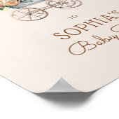 フローラヴィンテージベビーキャリッジベビーシャワーウェルカム ポスター (角)