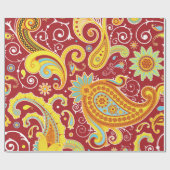 フローラヴィンテージペイズリーファッションパターン ラッピングペーパー (フラット)