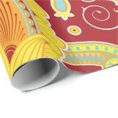 フローラヴィンテージペイズリーファッションパターン ラッピングペーパー (ロールコーナー)