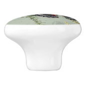 フローラヴィンテージボタニカルバタフライコテージセージ1 セラミックノブ (側面)