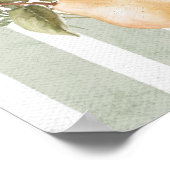 フローラヴィンテージボホセージグリーンベイビーシャワーウェルカム ポスター (角)