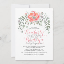 フローラヴィンテージボホピンク結婚ズ 招待状