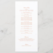 フローラヴィンテージボホピーチ結婚式 プログラム (裏面)