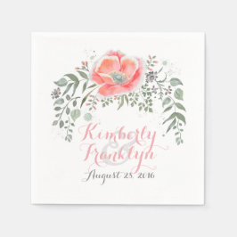 フローラヴィンテージボホ結婚ス スタンダードカクテルナプキン