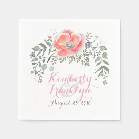 フローラヴィンテージボホ結婚ス スタンダードカクテルナプキン (正面)