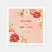 フローラヴィンテージボホ結婚ス スタンダードカクテルナプキン (正面)