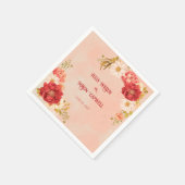 フローラヴィンテージボホ結婚ス スタンダードカクテルナプキン (角)