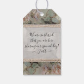 フローラヴィンテージミントバラ金ゴールドサンキュー結婚のG ギフトタグ (裏面)