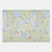 フローラヴィンテージモリス模様葉大きな花 ラッピングペーパーシート (正面3)