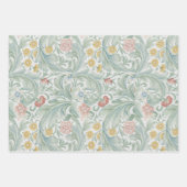 フローラヴィンテージモリス模様葉大きな花 ラッピングペーパーシート (正面2)