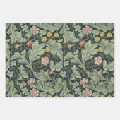 フローラヴィンテージモリス模様葉大きな花 ラッピングペーパーシート (正面)