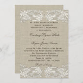 フローラヴィンテージレースデザイン結婚ズ 招待状 (正面/裏面)