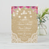 フローラヴィンテージレースライトイスラム結婚教徒 招待状 (スタンド正面)