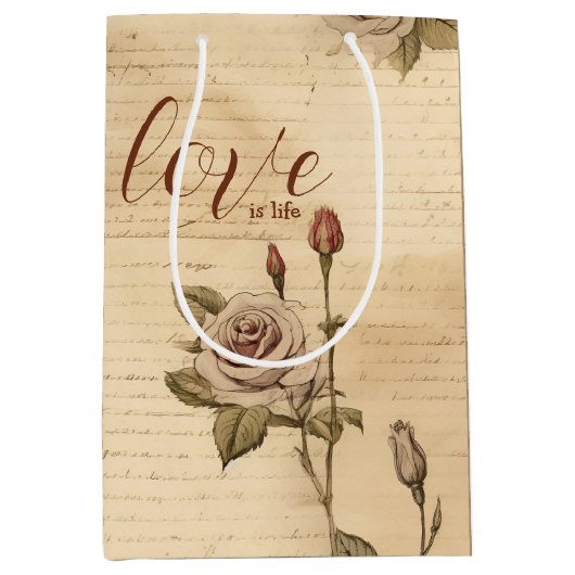 フローラヴィンテージロマンス抱き枕 ミディアムペーパーバッグ (正面)