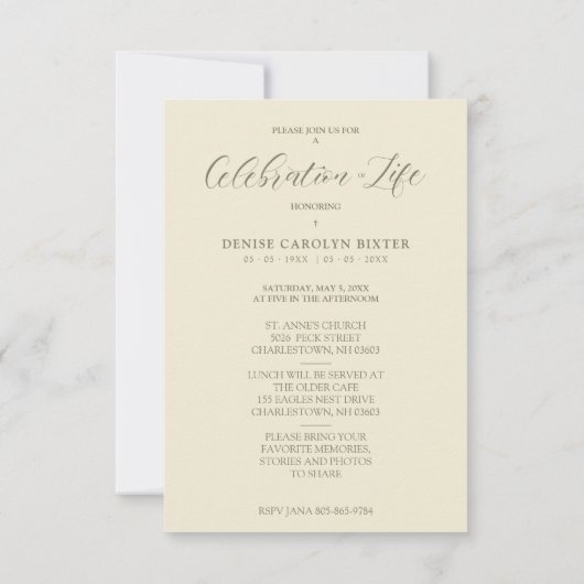 フローラヴィンテージロマンチック追悼式 ノートカード (裏面)