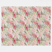 フローラヴィンテージ壁紙 – シームレスパターン2 フリースブランケット (正面(横))