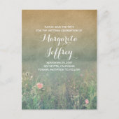 フローラヴィンテージ夏の牧草地の日付を保存 案内ポストカード (正面)