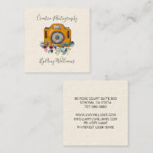 フローラヴィンテージ手描きカメラ撮影スクウェア スクエア名刺 (正面/裏面)