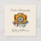 フローラヴィンテージ手描きカメラ撮影 スクエア名刺 (正面)