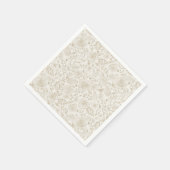 フローラヴィンテージ水の色のスケッチ スタンダードカクテルナプキン (角)