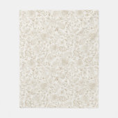 フローラヴィンテージ水の色のスケッチ フリースブランケット (正面)