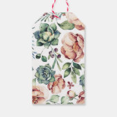 フローラヴィンテージ水色秋結婚アイボリー ギフトタグ (裏面)