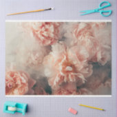 フローラヴィンテージ牡丹ピーチピンクデクページ 薄葉紙 (クラフト)