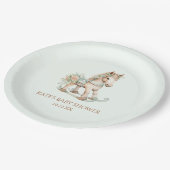 フローラヴィンテージ玩具ロッキング馬赤ちゃんシャワー ペーパープレート (アングル)