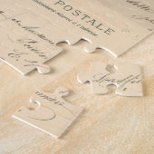 フローラヴィンテージ素朴なバラ花と蝶 ジグソーパズル (側面)