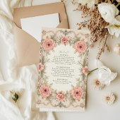 フローラヴィンテージ結婚アールヌーボー エンクロージャーカード