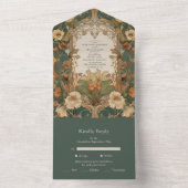 フローラヴィンテージ結婚アールヌーボー オールインワン招待状 (内側)