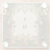 フローラヴィンテージ結婚アールヌーボー ガラスコースター (裏面)