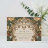 フローラヴィンテージ結婚アールヌーボー サンキューカード (スタンド正面)
