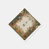 フローラヴィンテージ結婚アールヌーボー スタンダードカクテルナプキン (角)