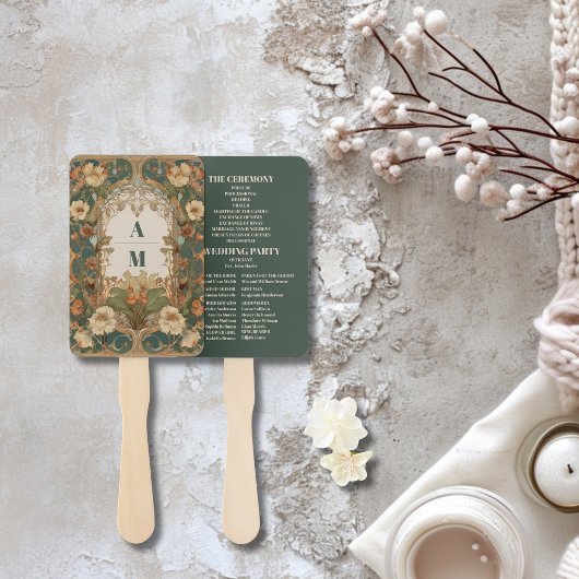 フローラヴィンテージ結婚アールヌーボー ハンドファン