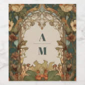 フローラヴィンテージ結婚アールヌーボー ワインラベル (シングルラベル)