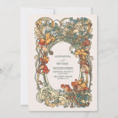 フローラヴィンテージ結婚アールヌーボー 招待状 (正面)