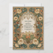 フローラヴィンテージ結婚アールヌーボー 招待状 (正面)
