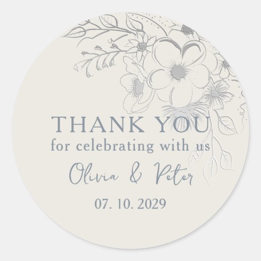 フローラヴィンテージ結婚式 ラウンドシール (正面)