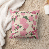 フローラヴィンテージ花壁紙ピンク装飾用クッション クッション (ブランケット)