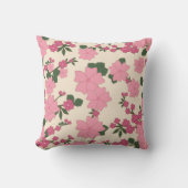 フローラヴィンテージ花壁紙ピンク装飾用クッション クッション (正面)