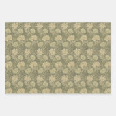 フローラヴィンテージ菊の花モリス模様 ラッピングペーパーシート (正面2)