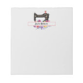 フローラヴィンテージ裁縫パーソナライズされた機 ノートパッド (正面)