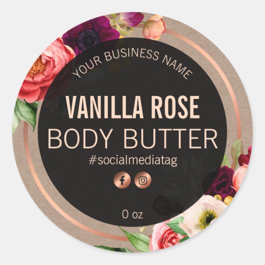 フローラヴィンテージ製品ラベル ラウンドシール (正面)
