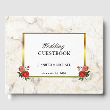 フローラヴィンテージ赤いバラ白い結婚大理石