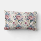 フローラヴィンテージ開花模様の枕カバー ランバークッション (裏面)